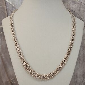 925 Sterling Silver Italy KA 1772 Byzantine Necklace 27 Grams